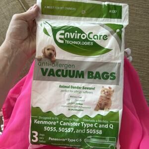 3 Kenmore Style C & Q 50558,55057,5055 Canister Anti Allergen Cloth Vacuum Bags